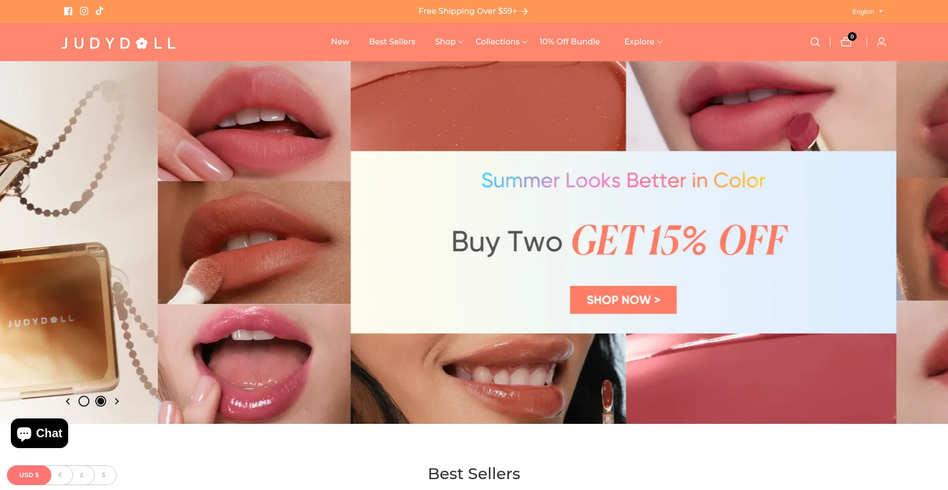 Website screenshot of Judydoll.com