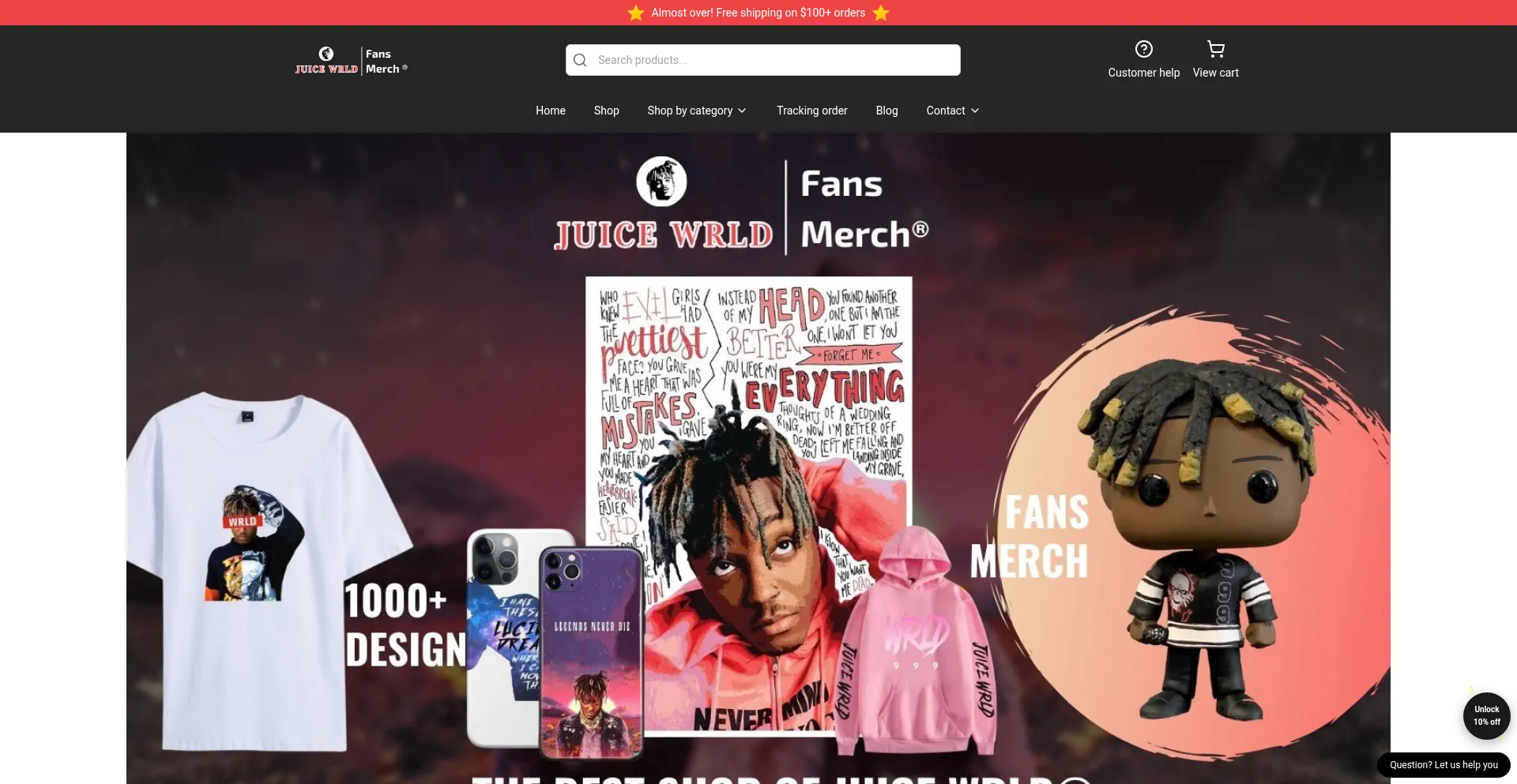 Juicewrld.store Screenshot