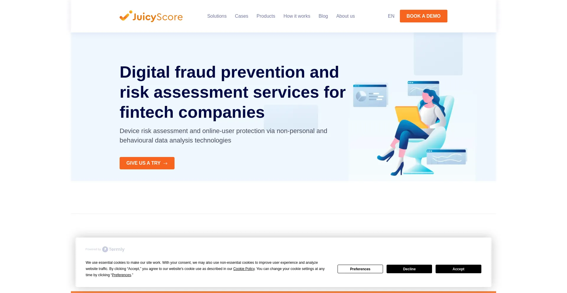 Website screenshot of Juicyscore.ai