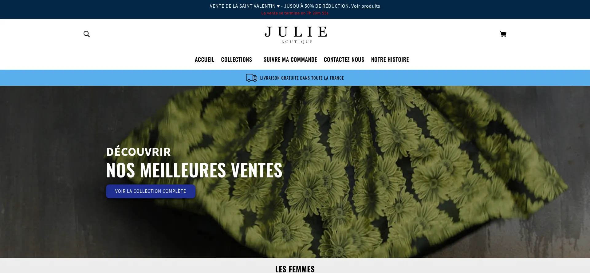 Website screenshot of Julie-boutique.com