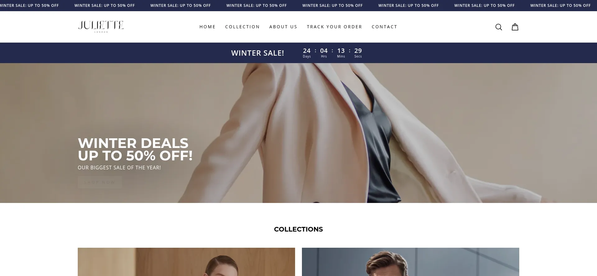 Website screenshot of Juliettelondon.com