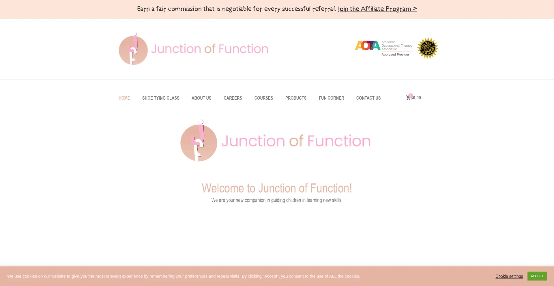 Website screenshot of Junctionoffunction.com