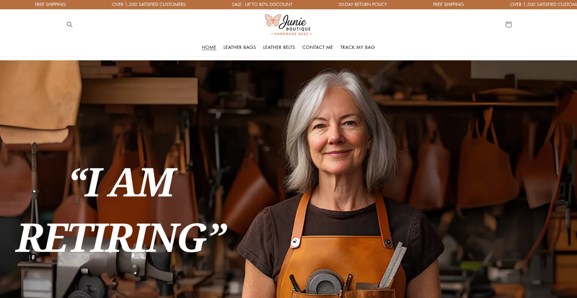 Website screenshot of Junieboutique.com