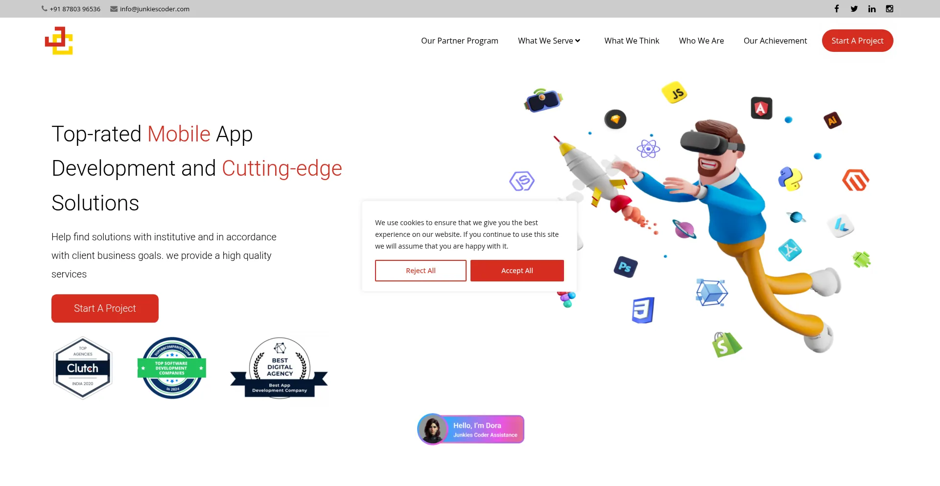 Website screenshot of Junkiescoder.com