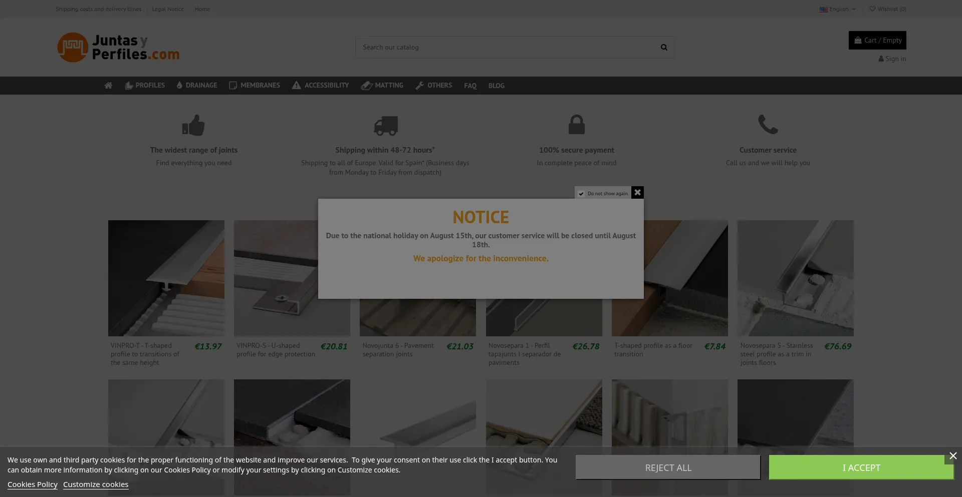 Website screenshot of Juntasyperfiles.com