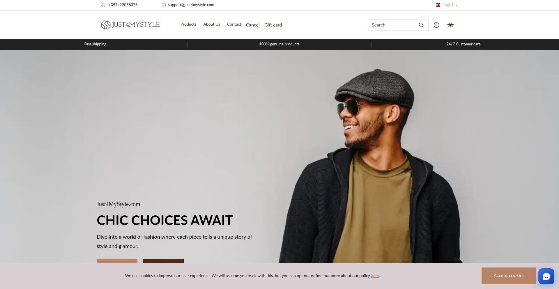 Website screenshot of Just4mystyle.com
