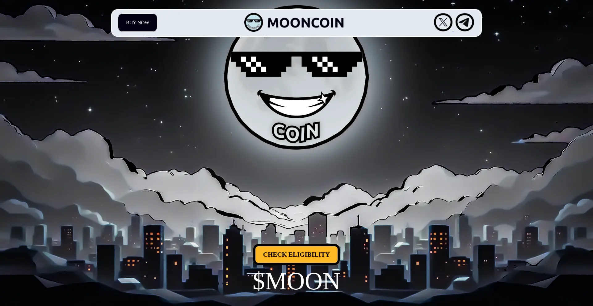 Website screenshot of Just-mooncoin.xyz