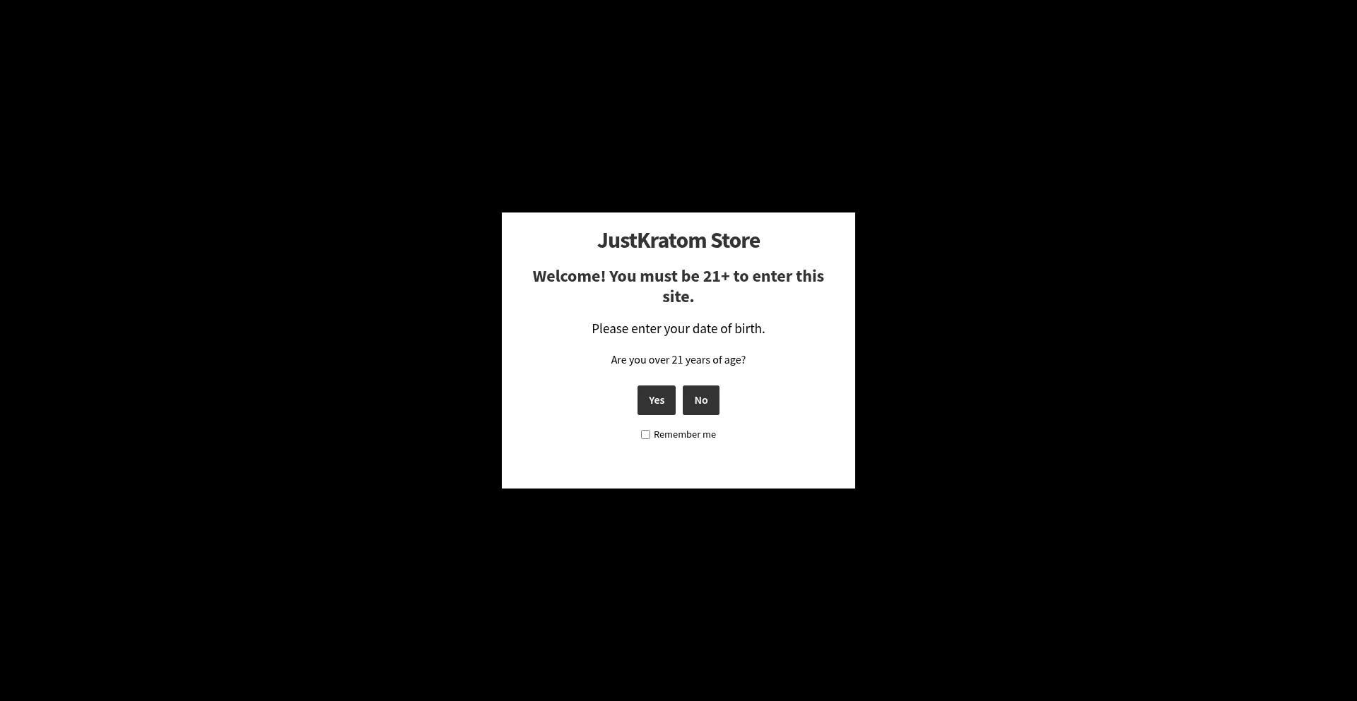 Website screenshot of Justkratomshop.com