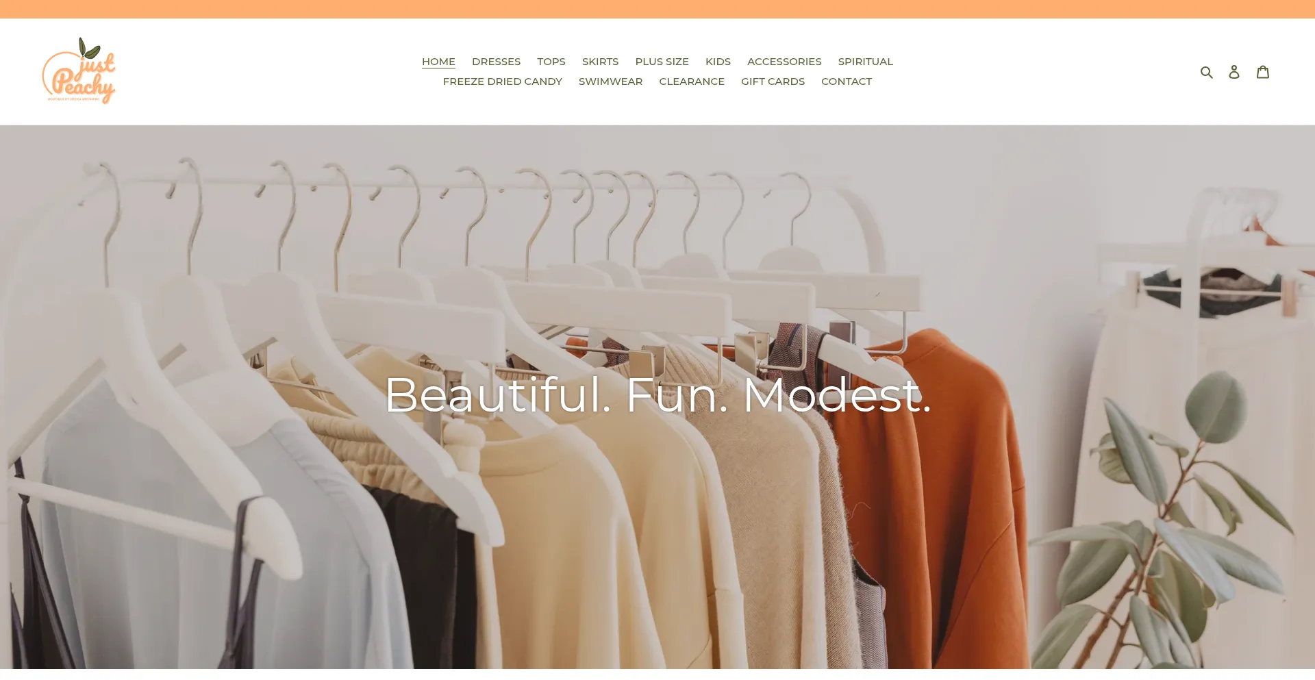 Website screenshot of Justpeachybyjess.com