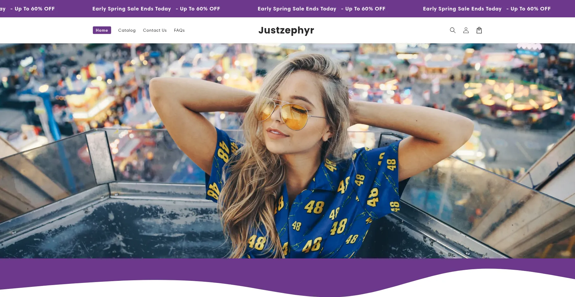 Website screenshot of Justzephyr.com