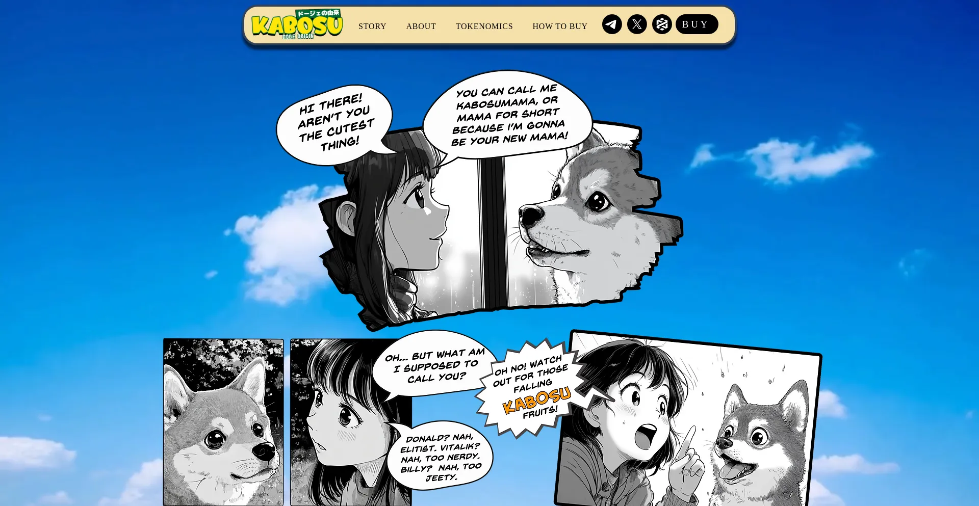 Website screenshot of Kabosuthedoge.fun