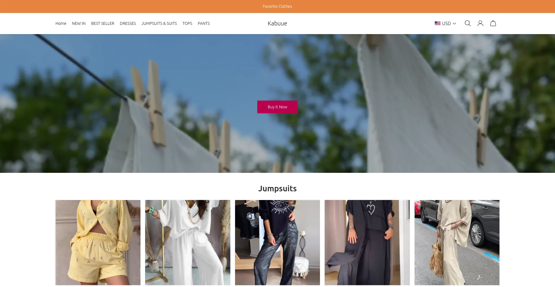 Website screenshot of Kabuue.com