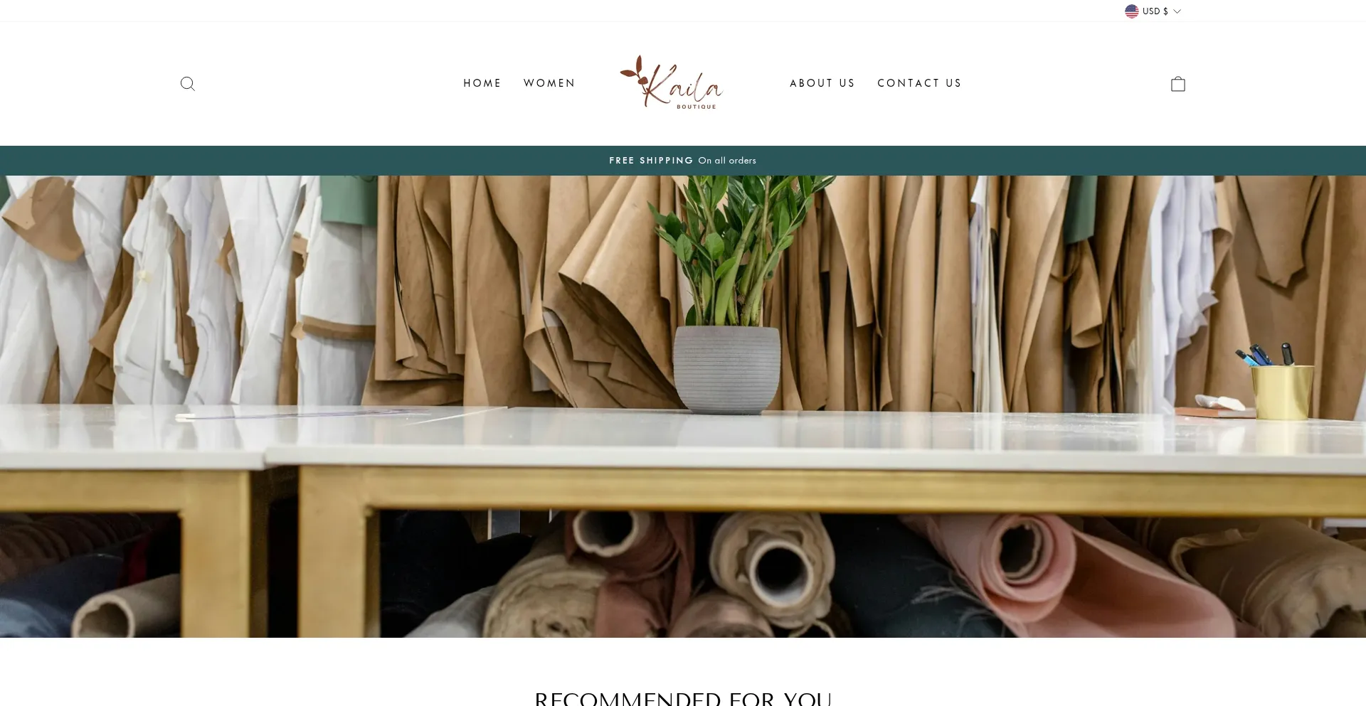 Website screenshot of Kailaboutique.com
