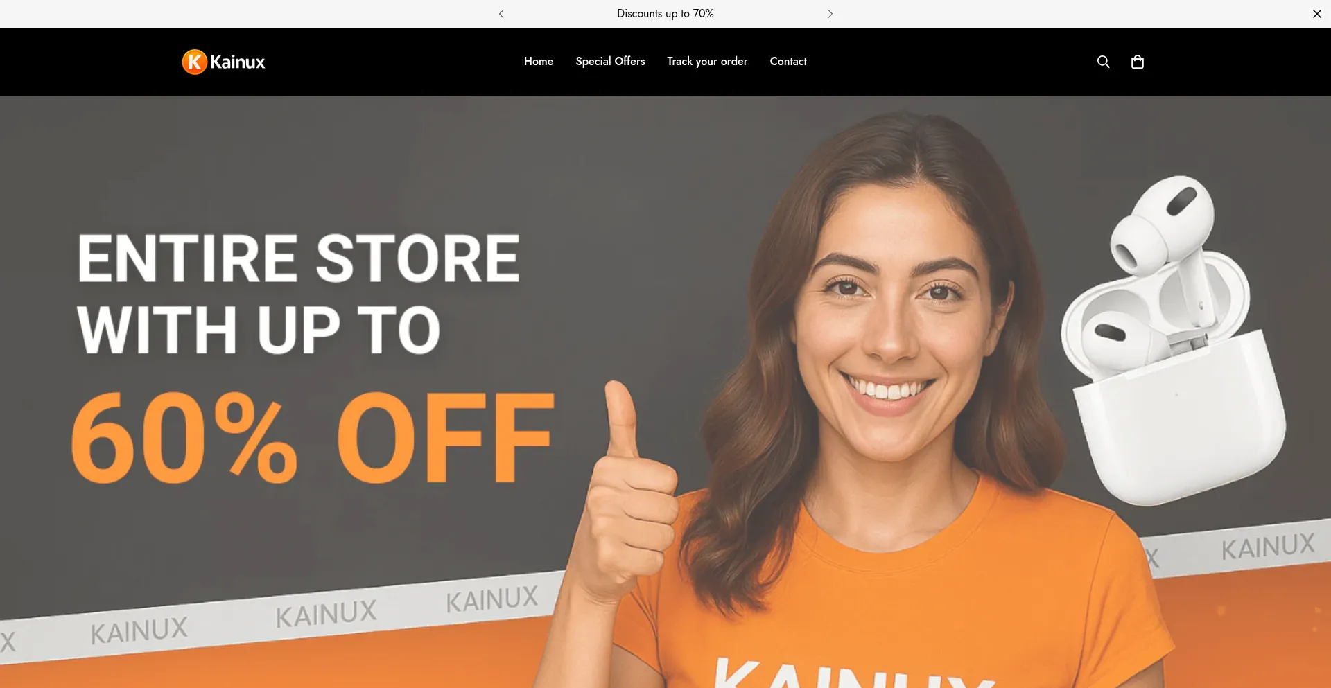 Website screenshot of Kainuxstore.com