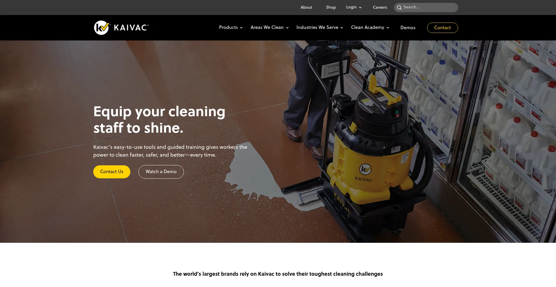 Website screenshot of Kaivac.com