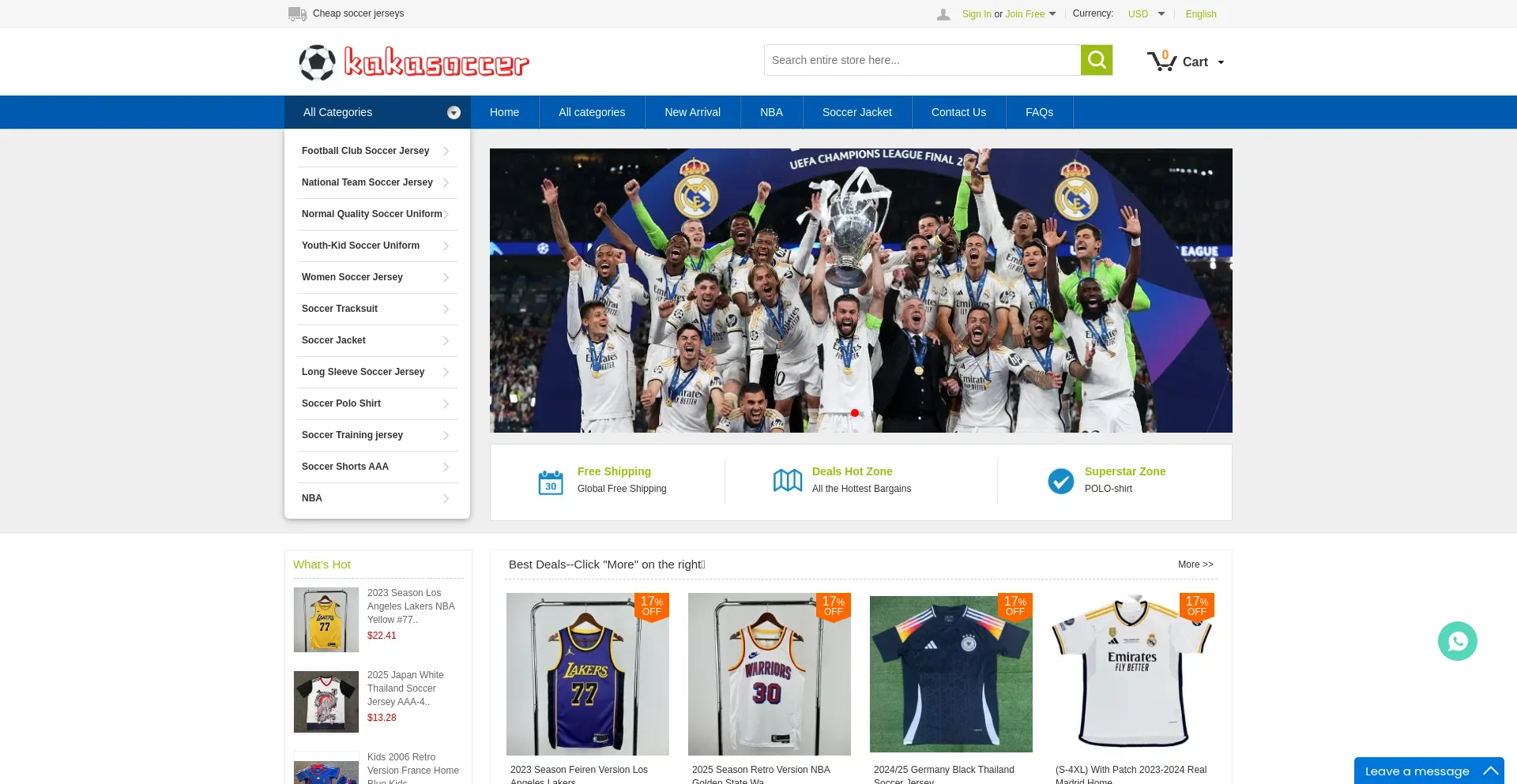 Website screenshot of Kakasoccer.ru