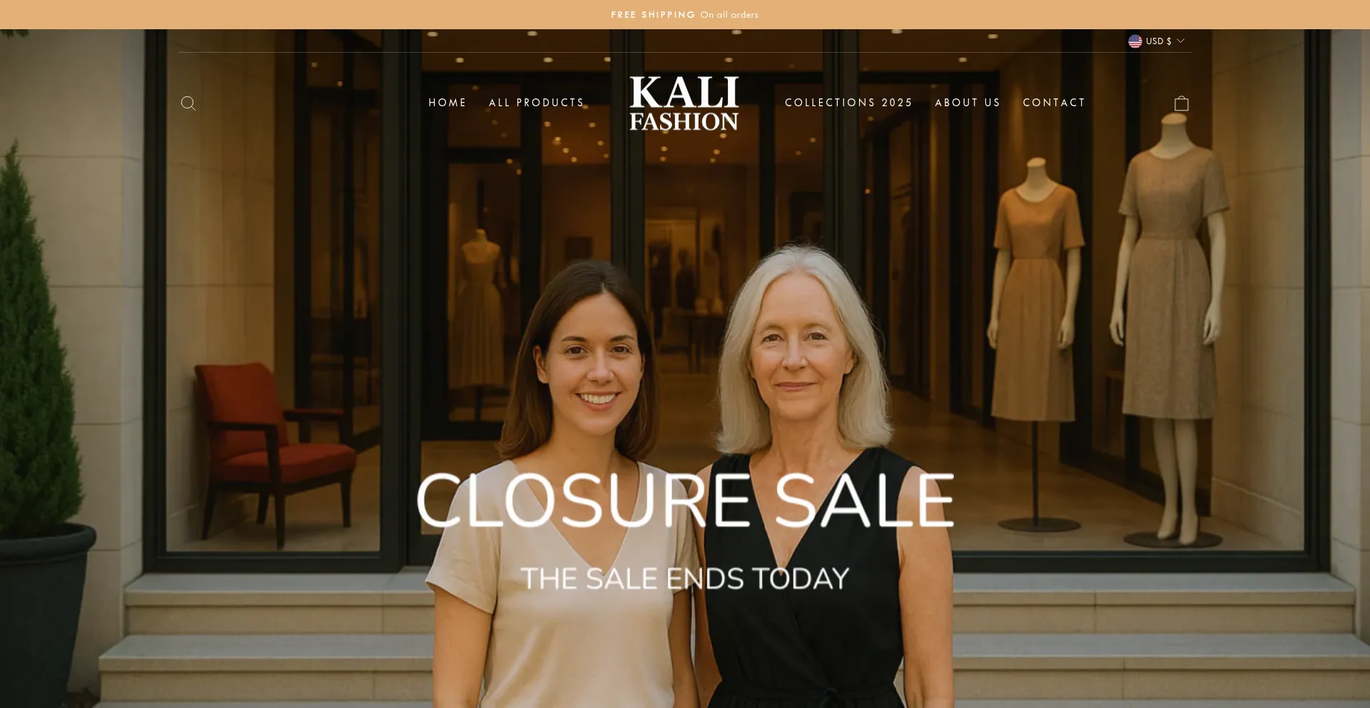 Website screenshot of Kali-fashion.com