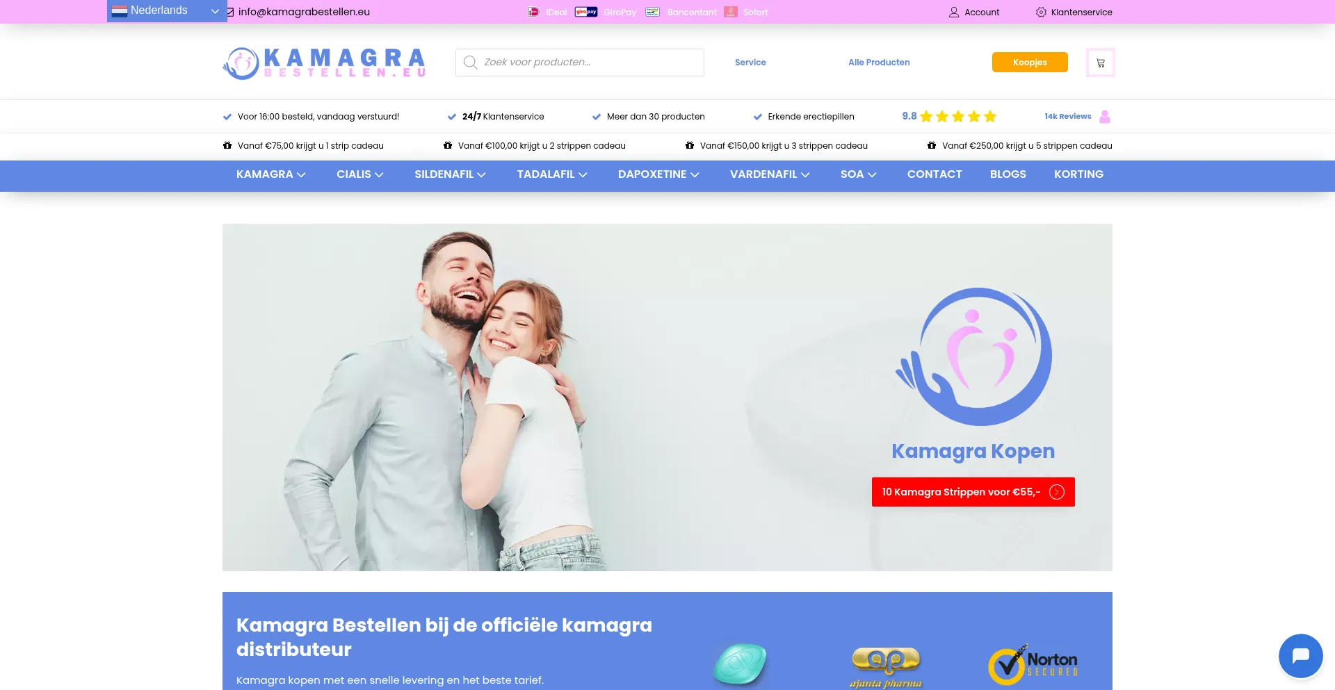 Website screenshot of Kamagrabestellen.eu