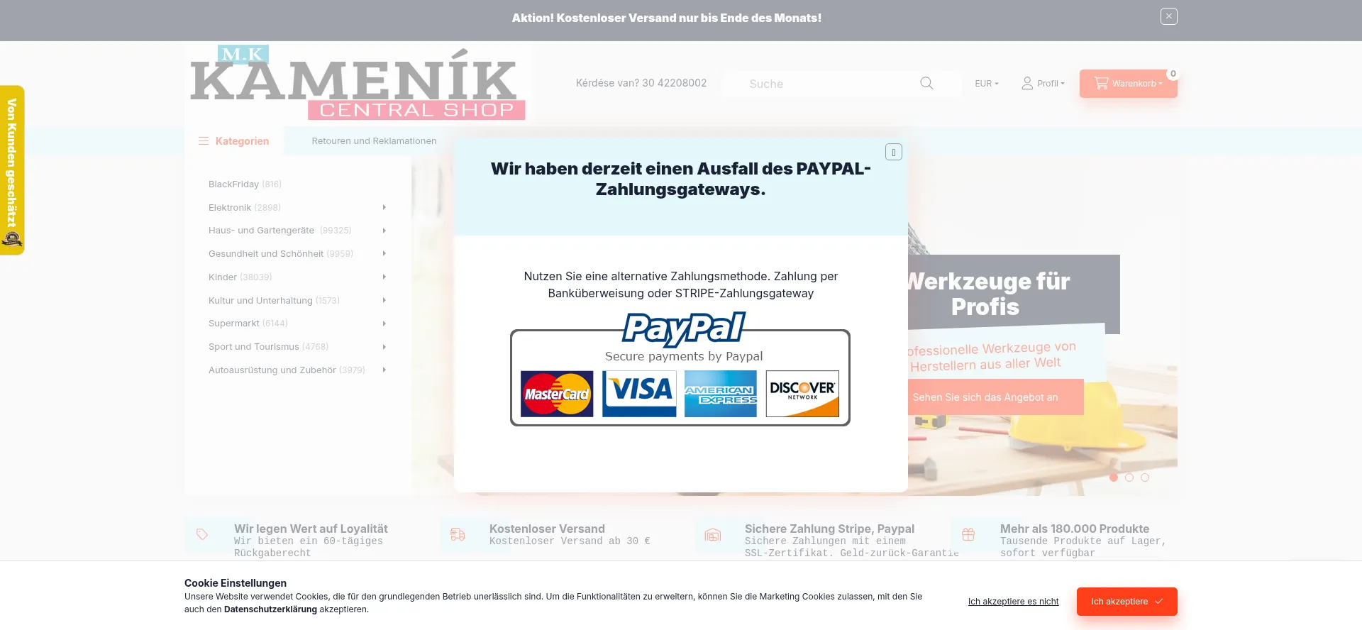 Website screenshot of Kamenik-at.de