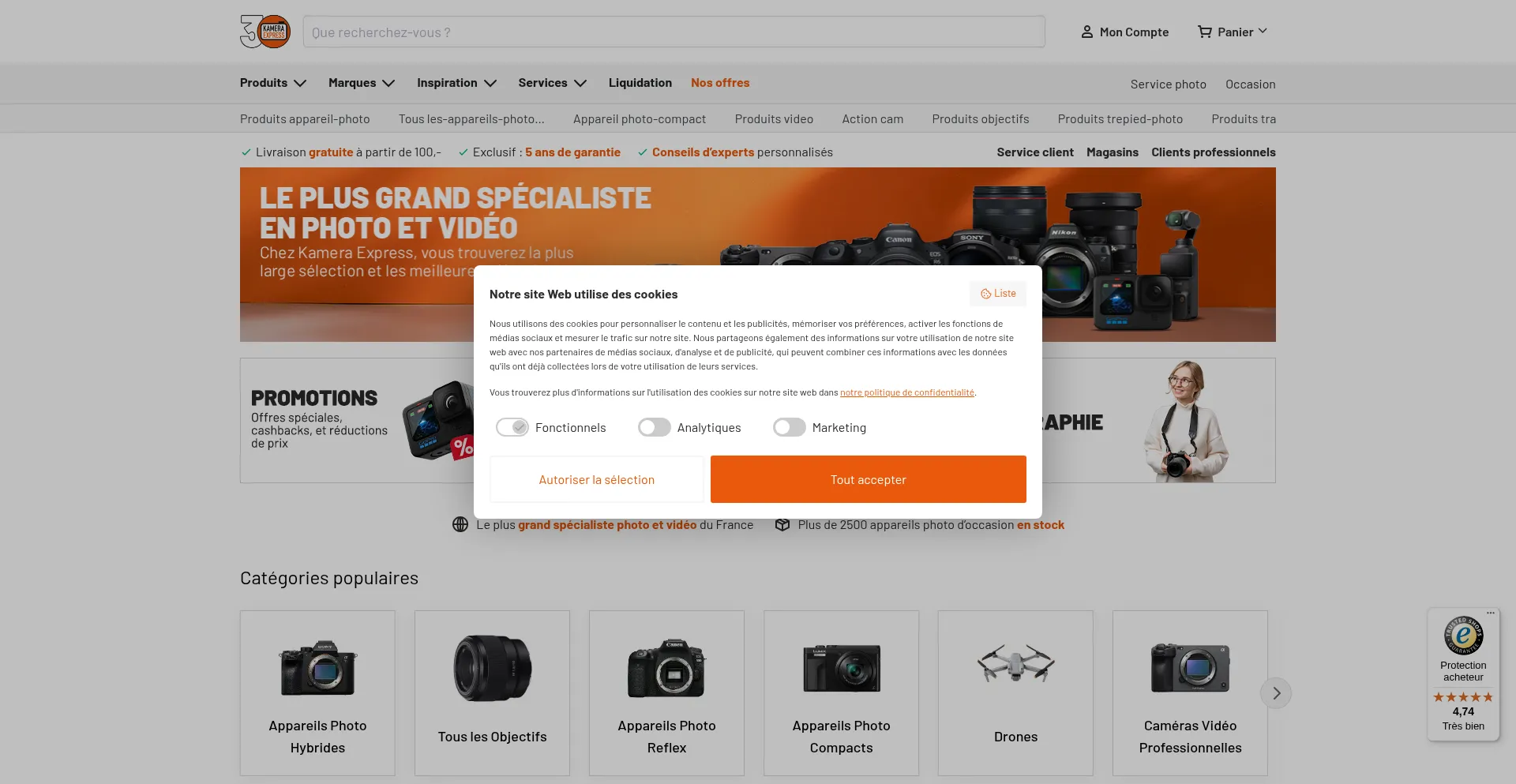 ¿És Seguro y Confiable Kamera-express.fr?