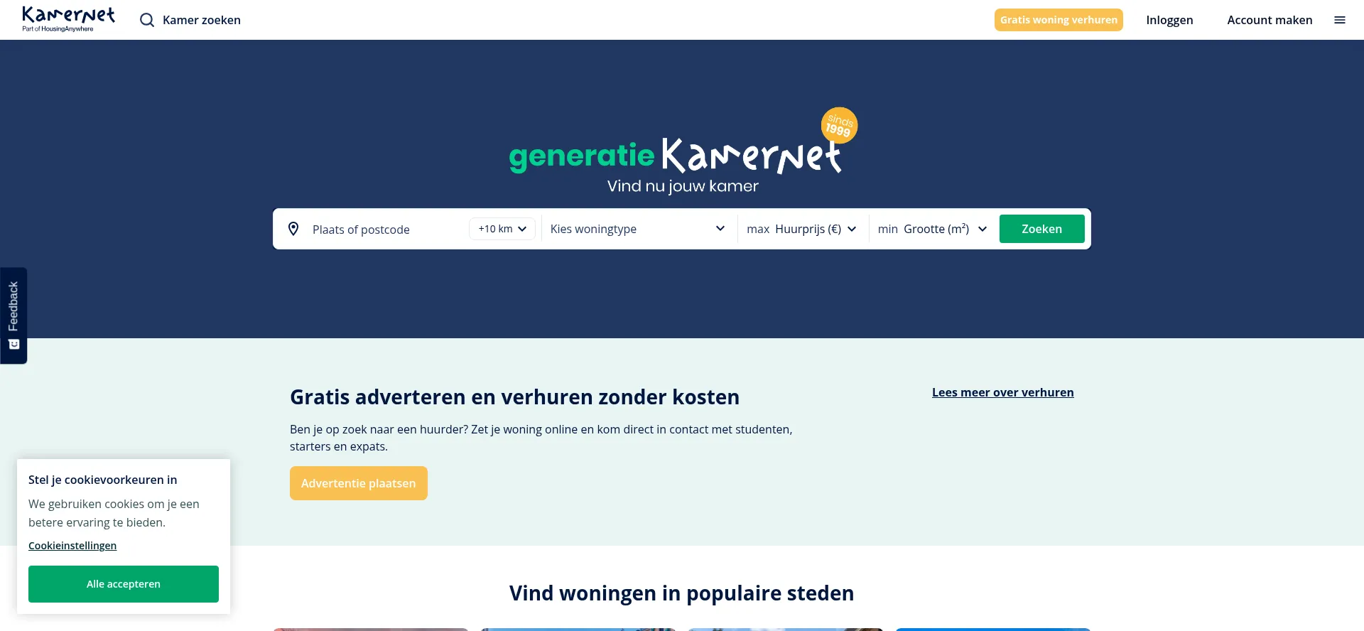 Kamernet.nl Screenshot