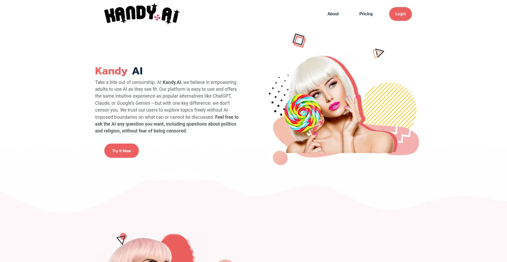 Website screenshot of Kandyai.com