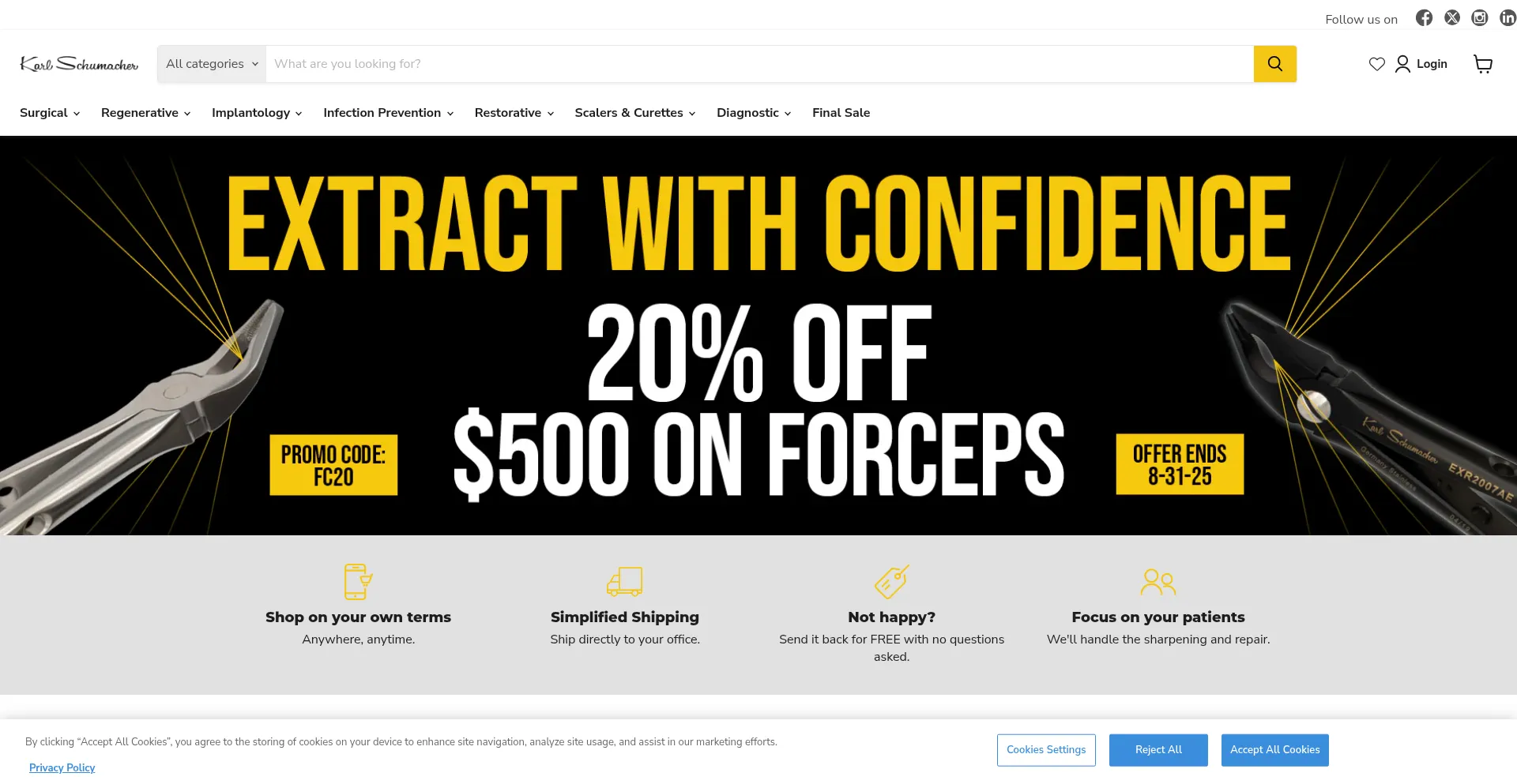 Website screenshot of Karlschumacher.com