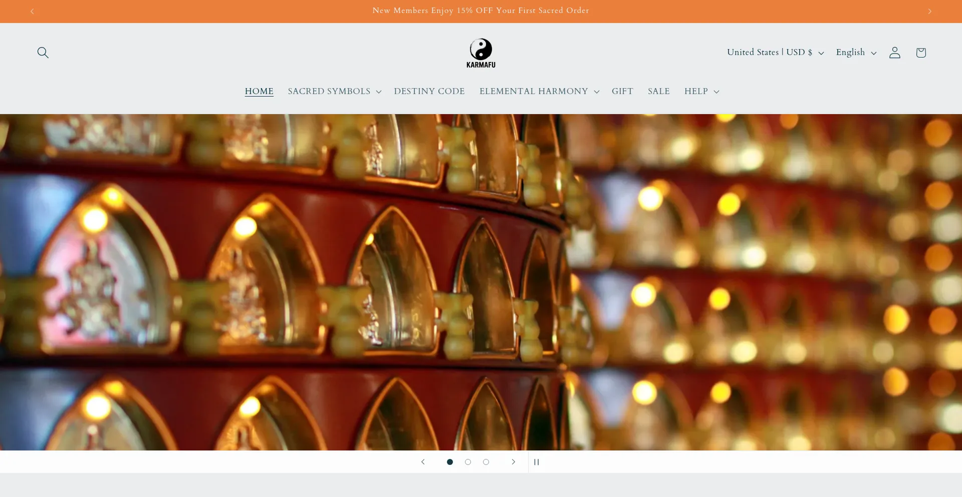 Website screenshot of Karmafu.com