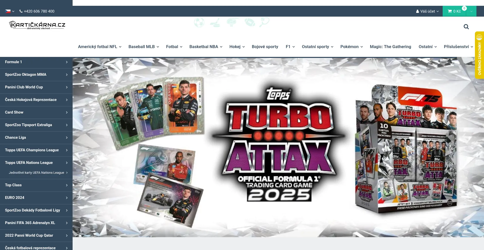 Website screenshot of Kartickarna.cz
