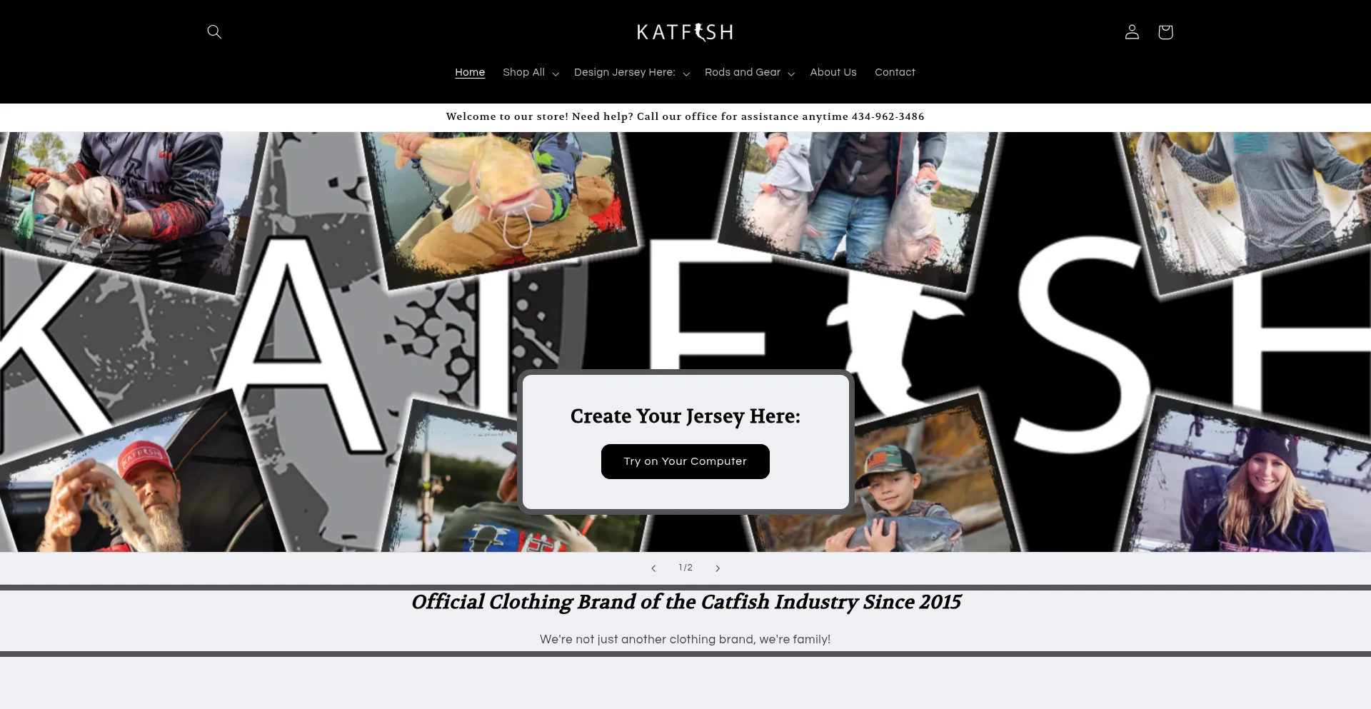 Website screenshot of Katfishclothing.com