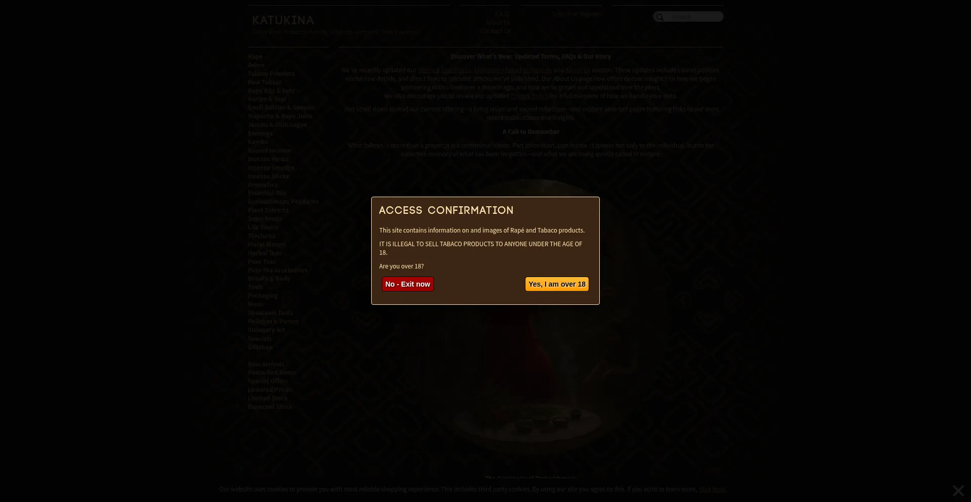 Website screenshot of Katukina.com