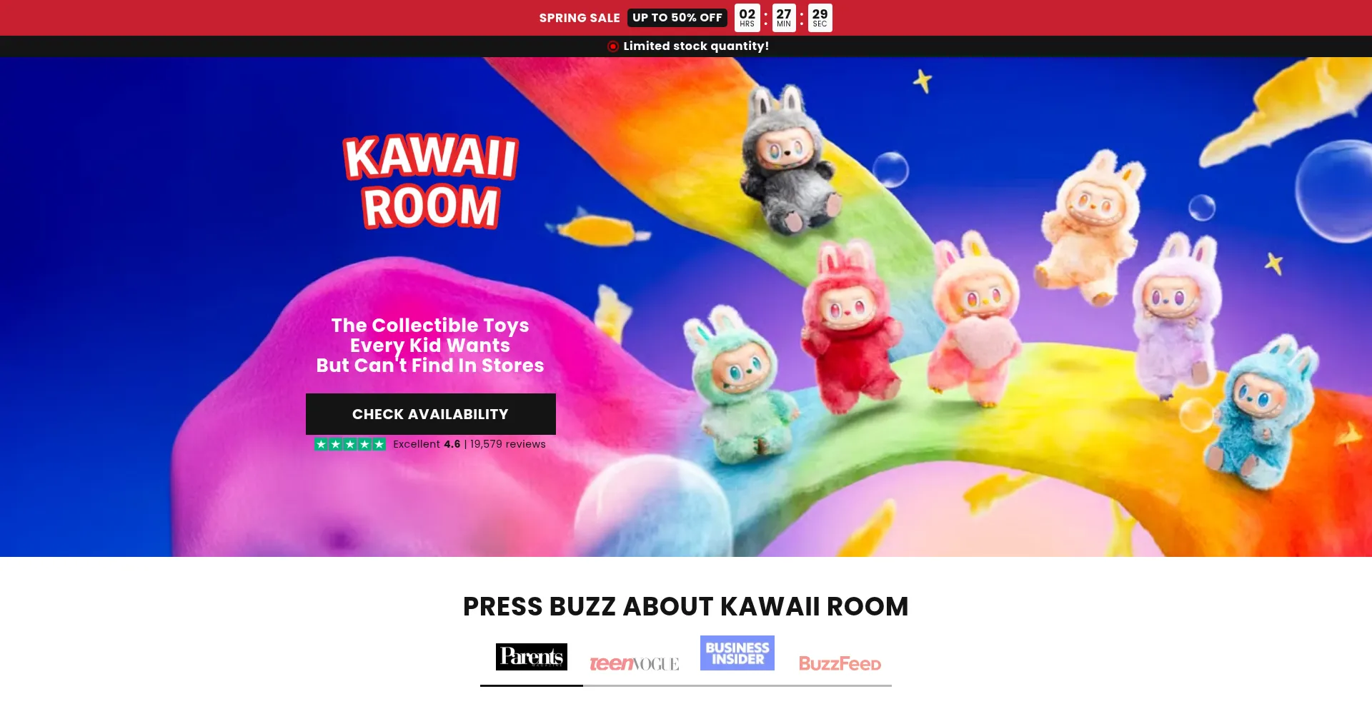 Website screenshot of Kawaiiroom.com