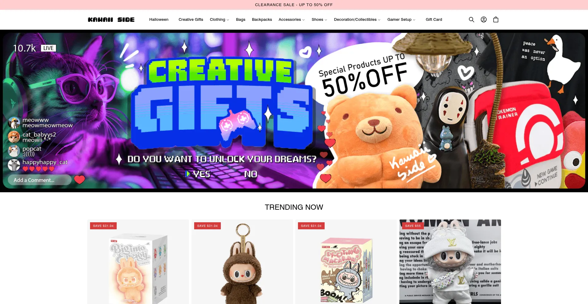 Website screenshot of Kawaiiside.com