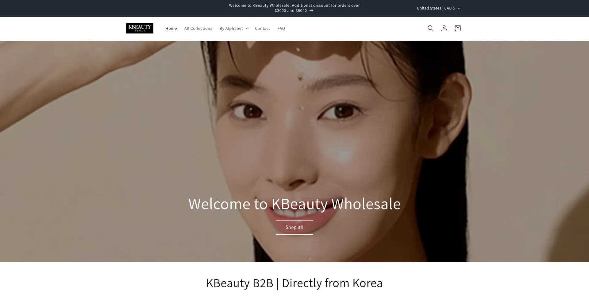 Website screenshot of Kbeautyportal.com
