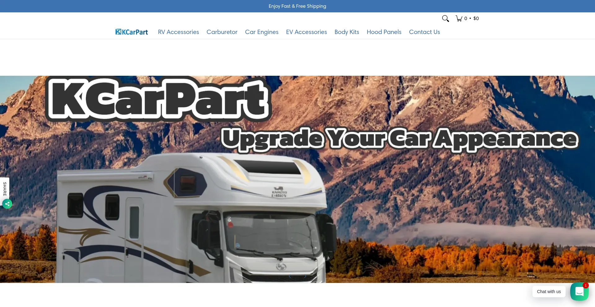Website screenshot of Kcarpart.com