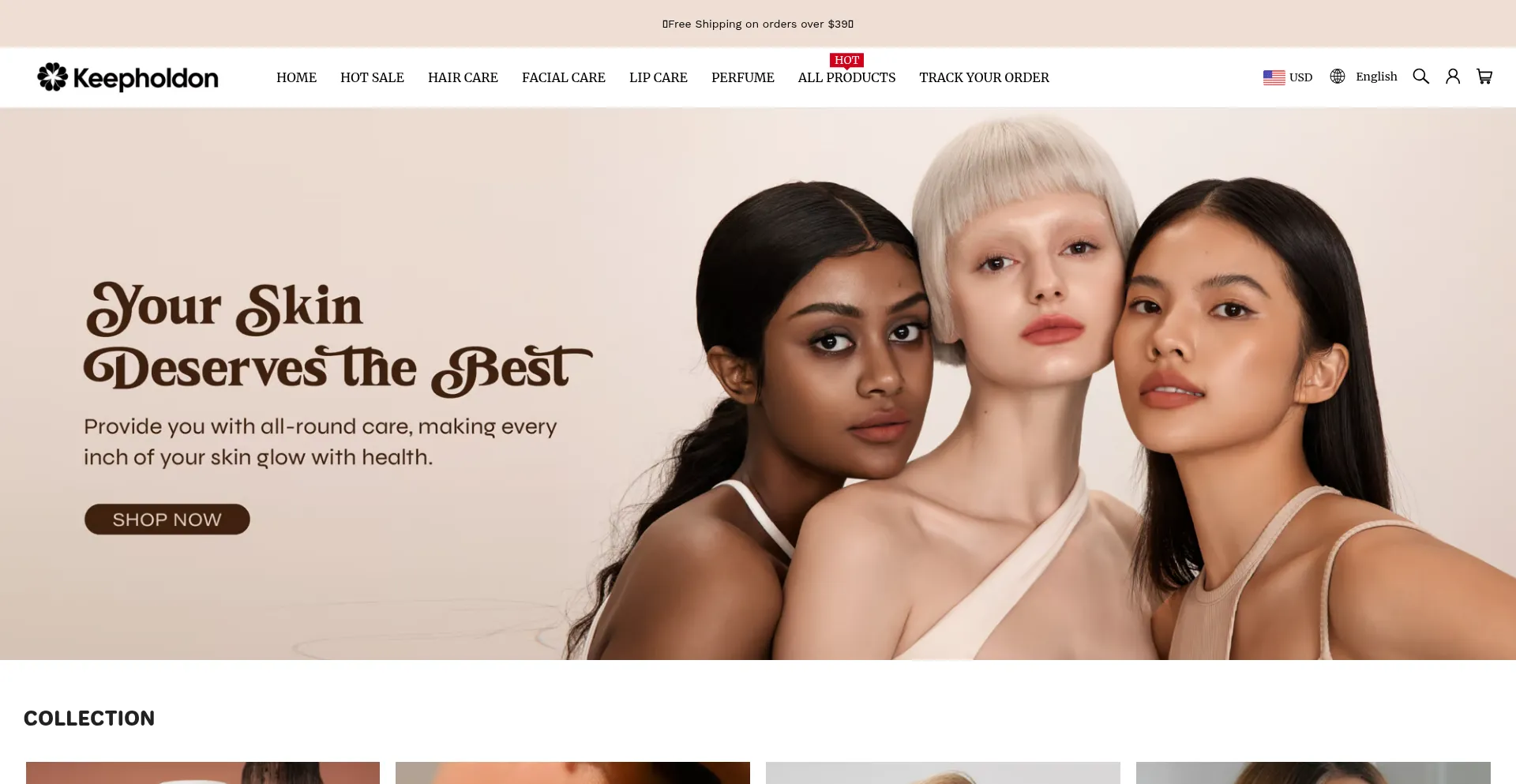 Website screenshot of Keepholdon.com