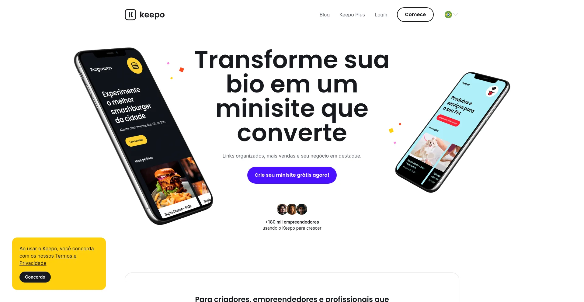 Website screenshot of Keepo.io