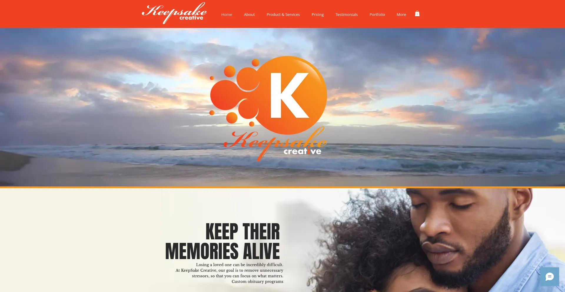 Website screenshot of Keepsakecreative.net