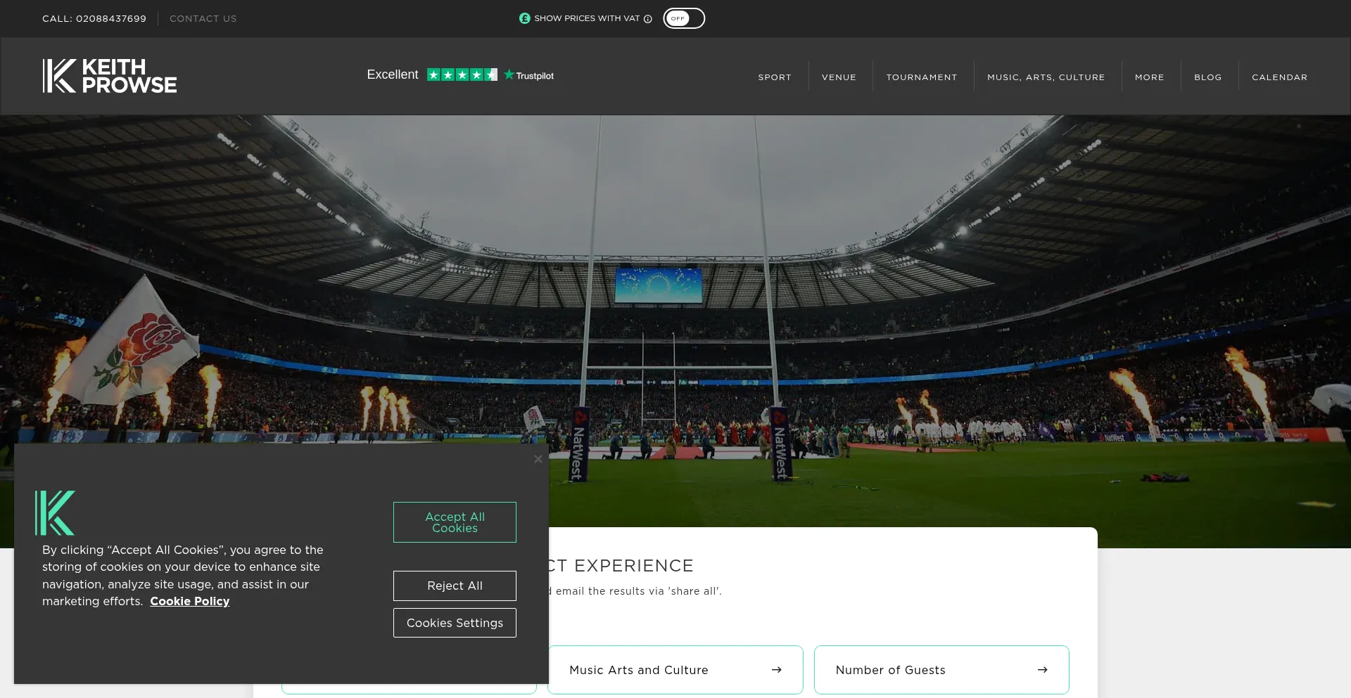 Website screenshot of Keithprowse.co.uk