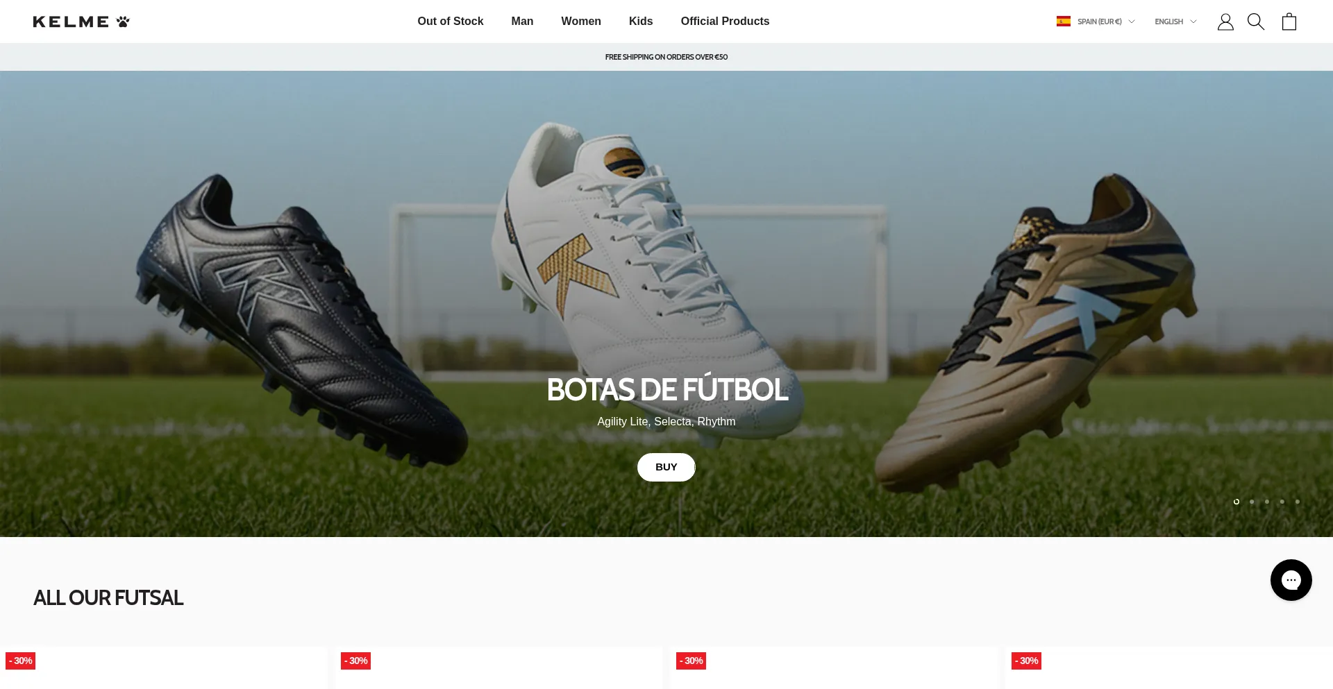Kelme.com Screenshot
