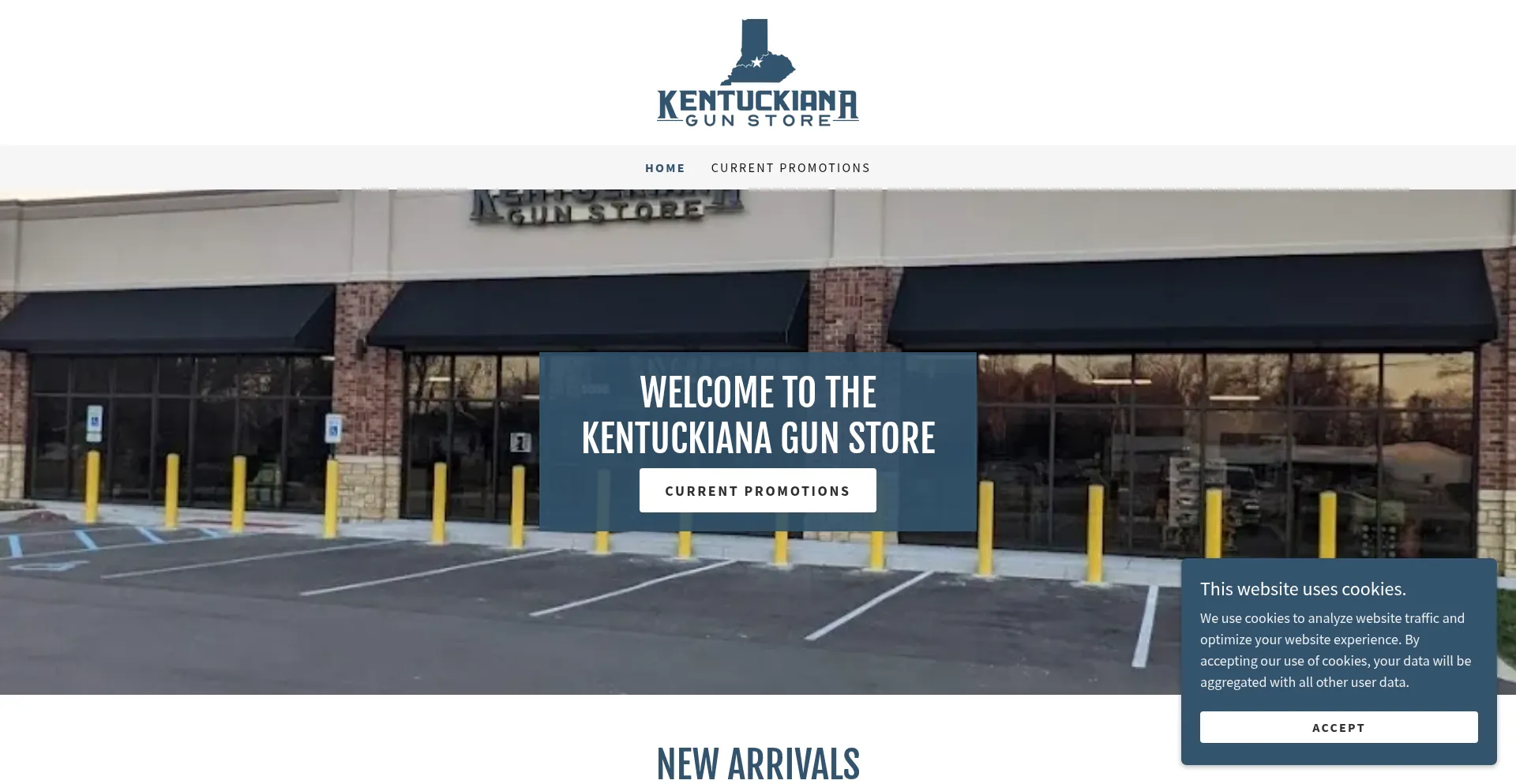 Website screenshot of Kentuckianagunstore.com