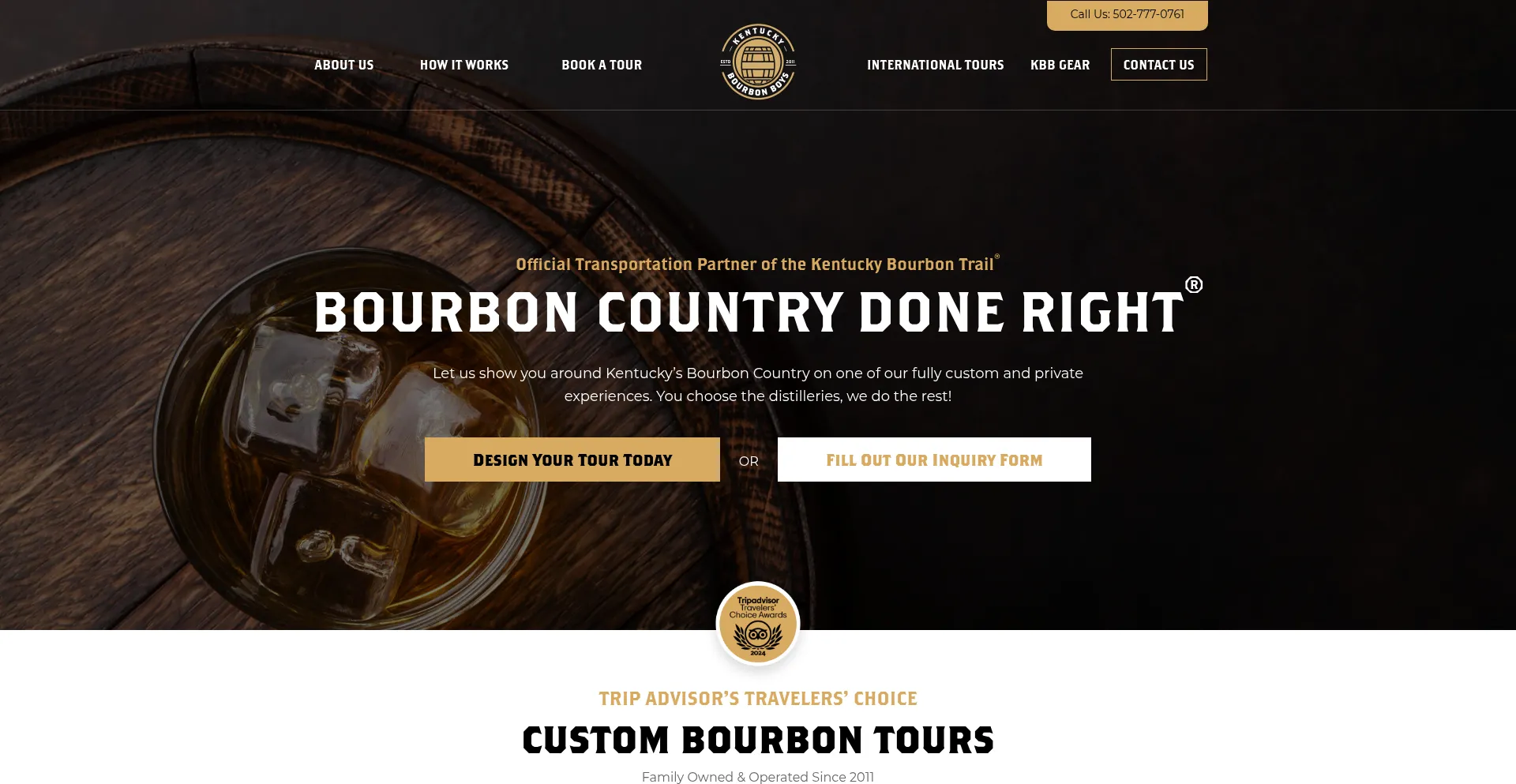 Website screenshot of Kentuckybourbonboys.com