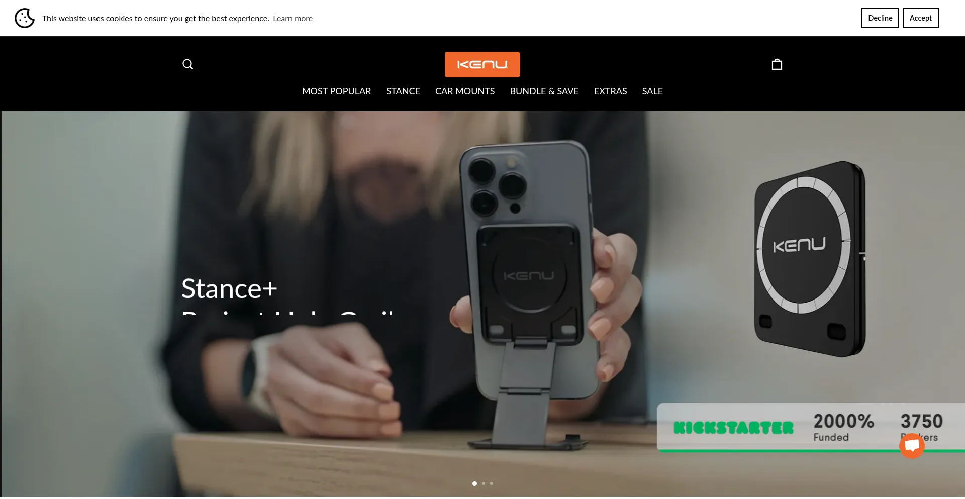 Website screenshot of Kenu.com