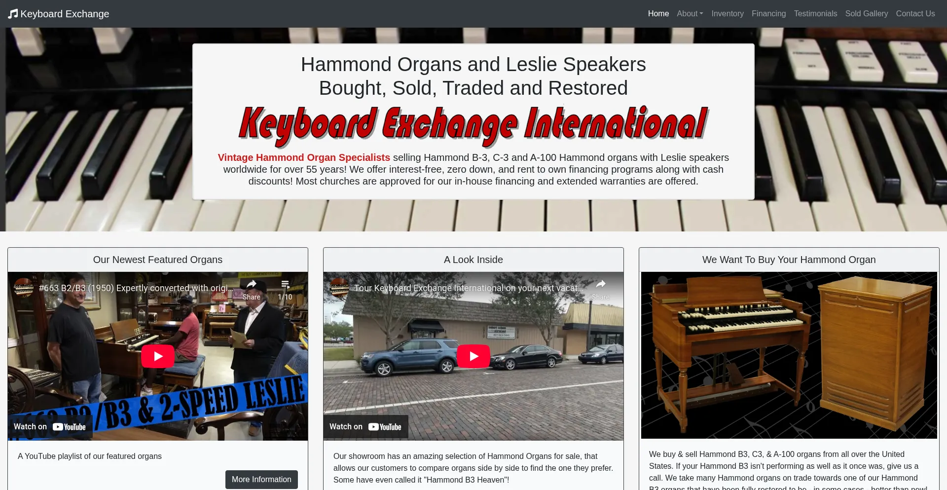 Website screenshot of Keyboardexchange.com