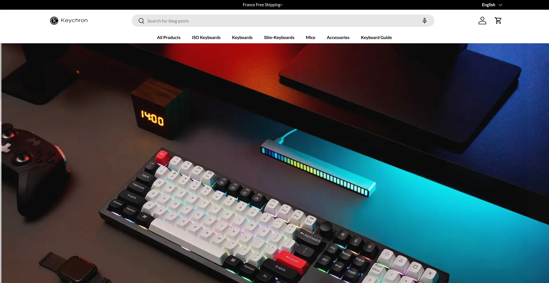 Website screenshot of Keychron.fr