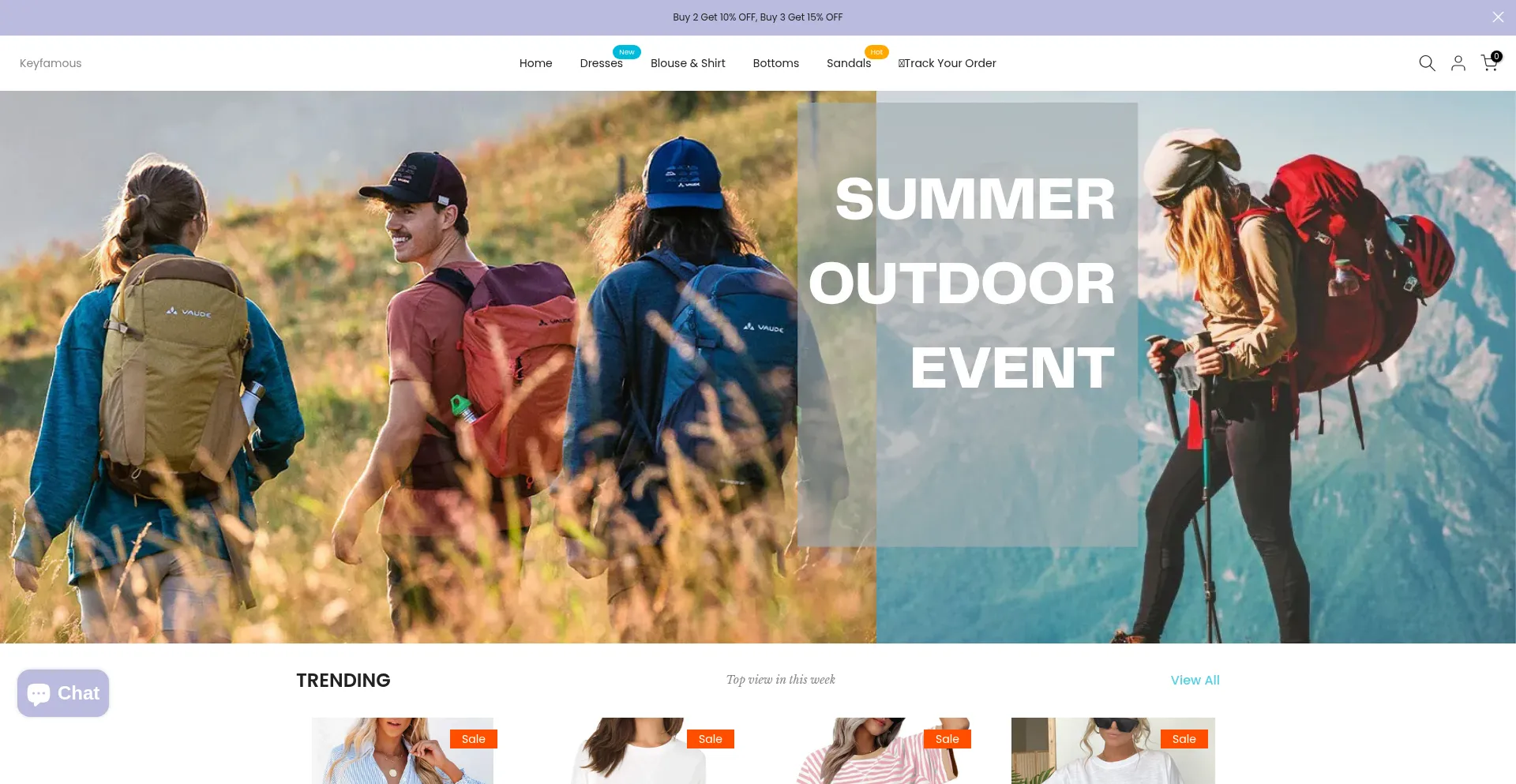 Website screenshot of Keyfamous.shop