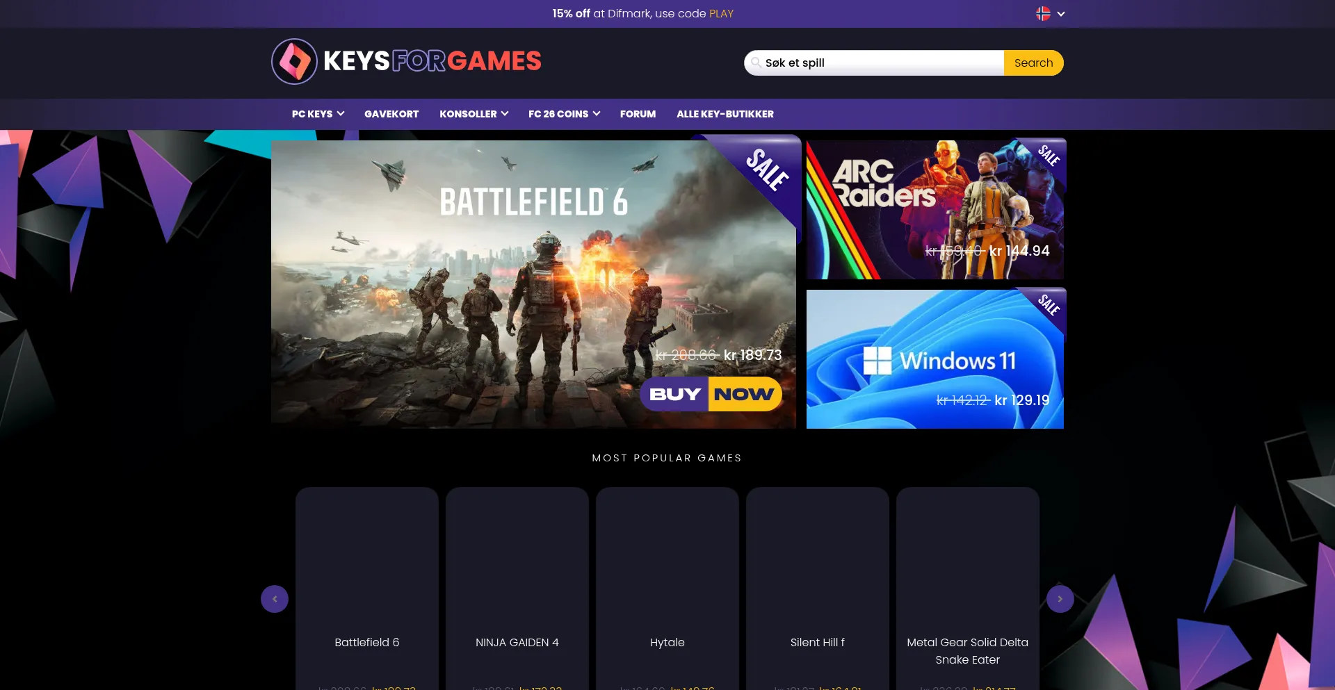 Keysforgames.no