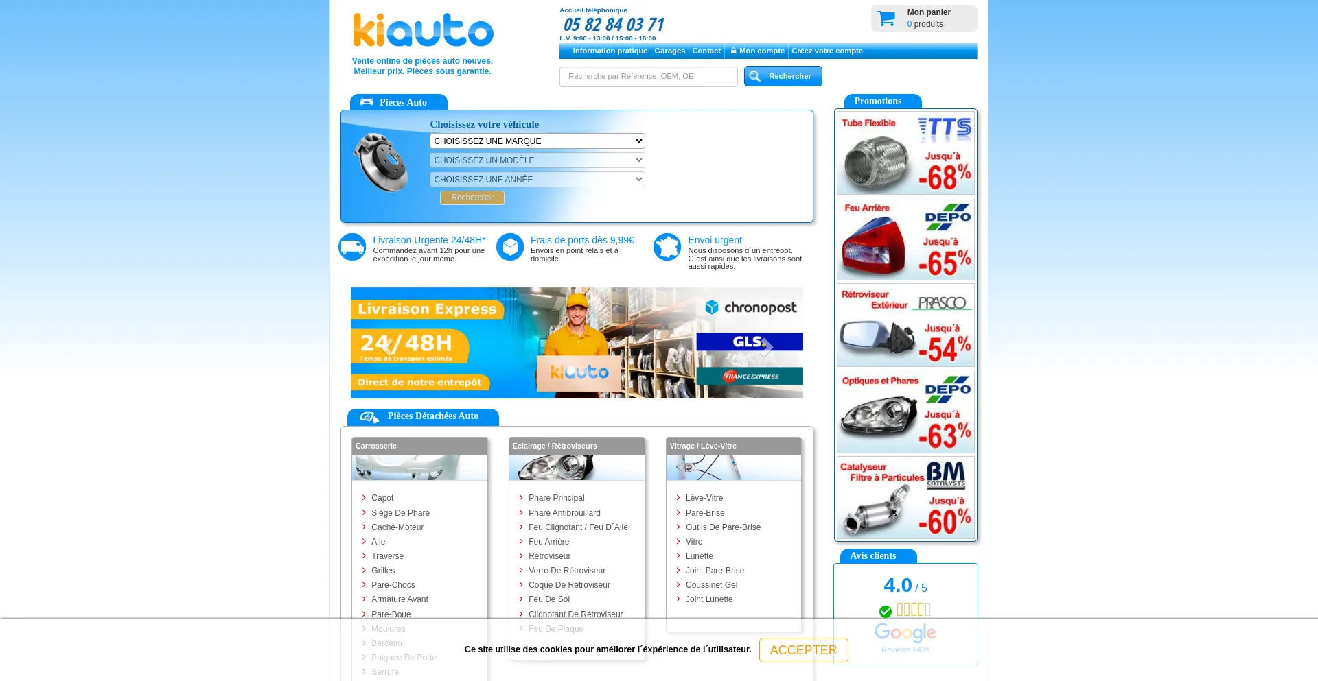 Website screenshot of Kiauto.fr