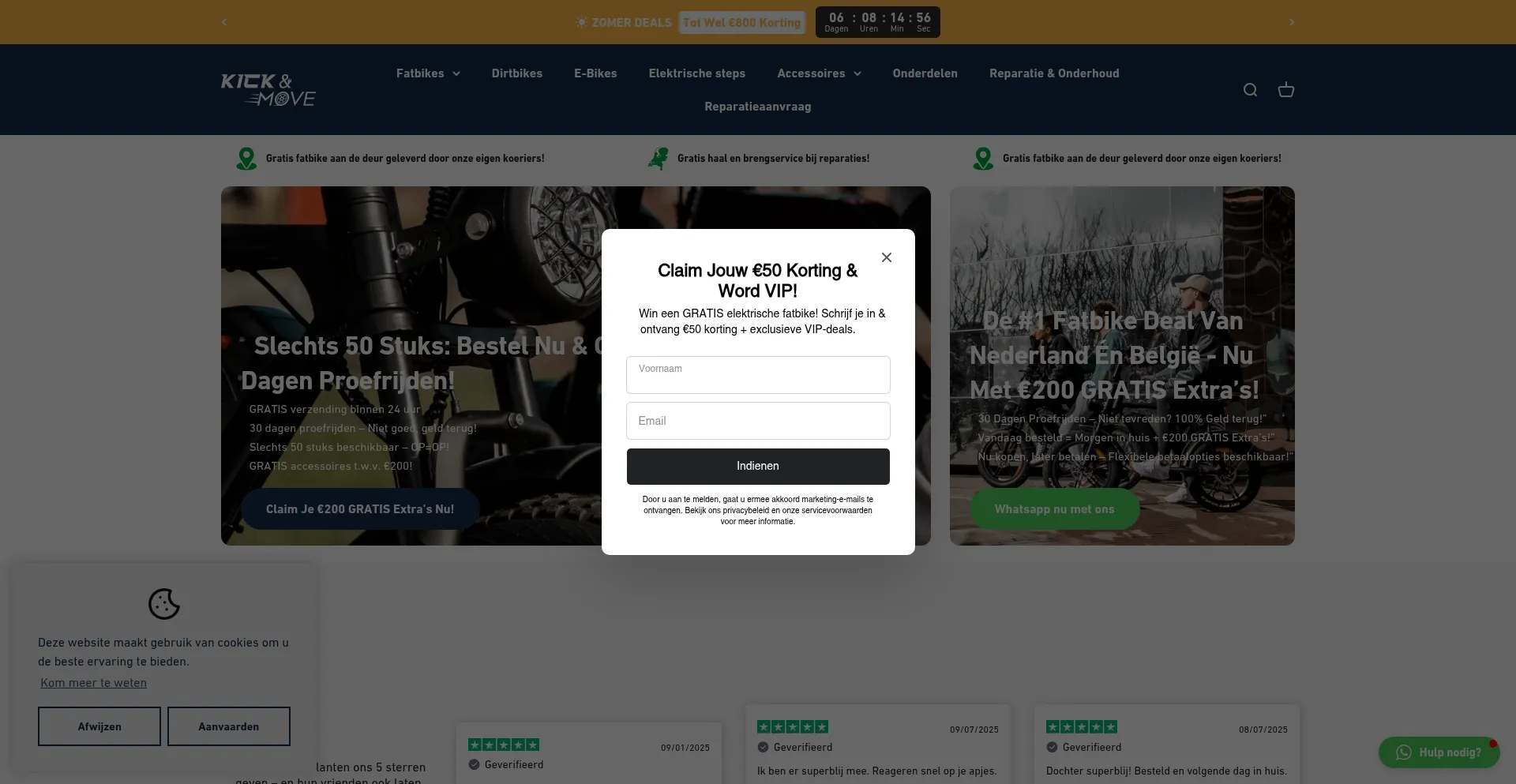 Website screenshot of Kickmove.nl
