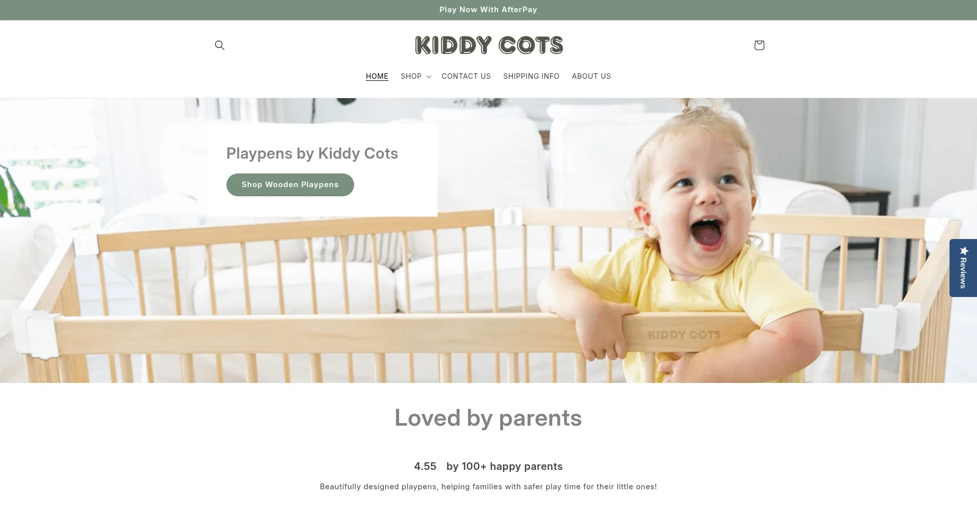Kiddycots.com.au Screenshot